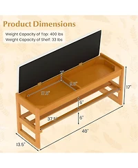 Sugift Shoe Rack Bench with Flip Open Storage and Two Tier Design