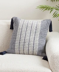 Saro Lifestyle Woven Stripe Decorative Pillow, 18" x 18"