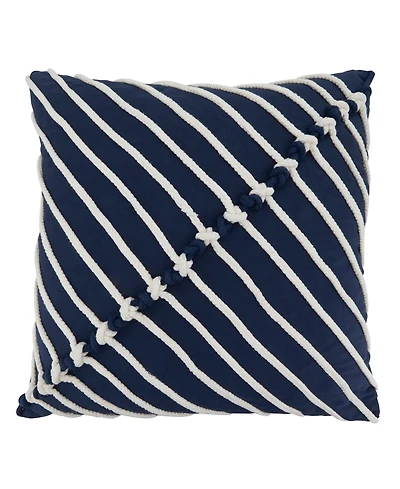 Saro Lifestyle Rope Stitch Stripe Decorative Pillow, 20" x 20"