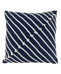 Saro Lifestyle Rope Stitch Stripe Decorative Pillow, 20" x 20"