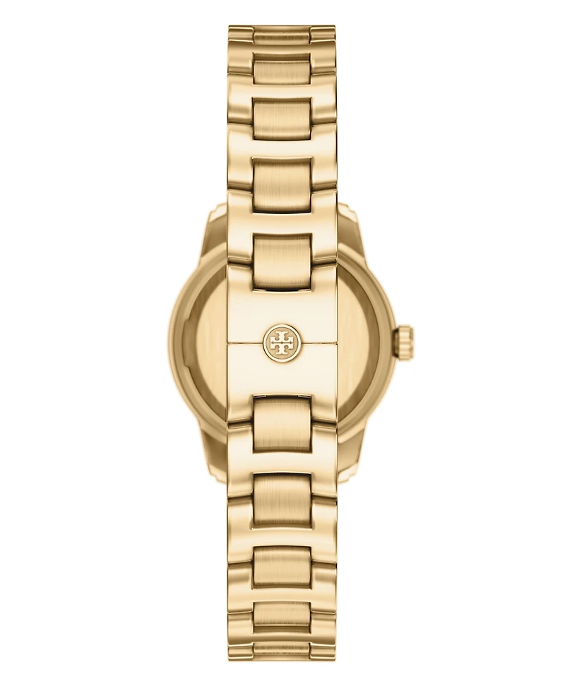 Tory Burch Women's The Miller Round Small Quartz Three-Hand Gold Stainless Steel Watch, 28mm