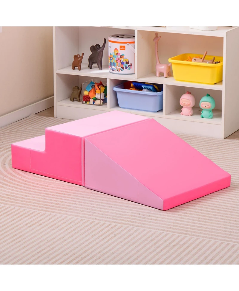 Mecale 2-Piece Step and Slide Soft Foam Climber Set for Infants & Toddlers