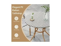 Slickblue 27.5 Inch Outdoor Bistro Table with Metal Frame