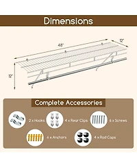 Sugift Wall Mounted Closet Shelves with Ventilated Wire Shelving
