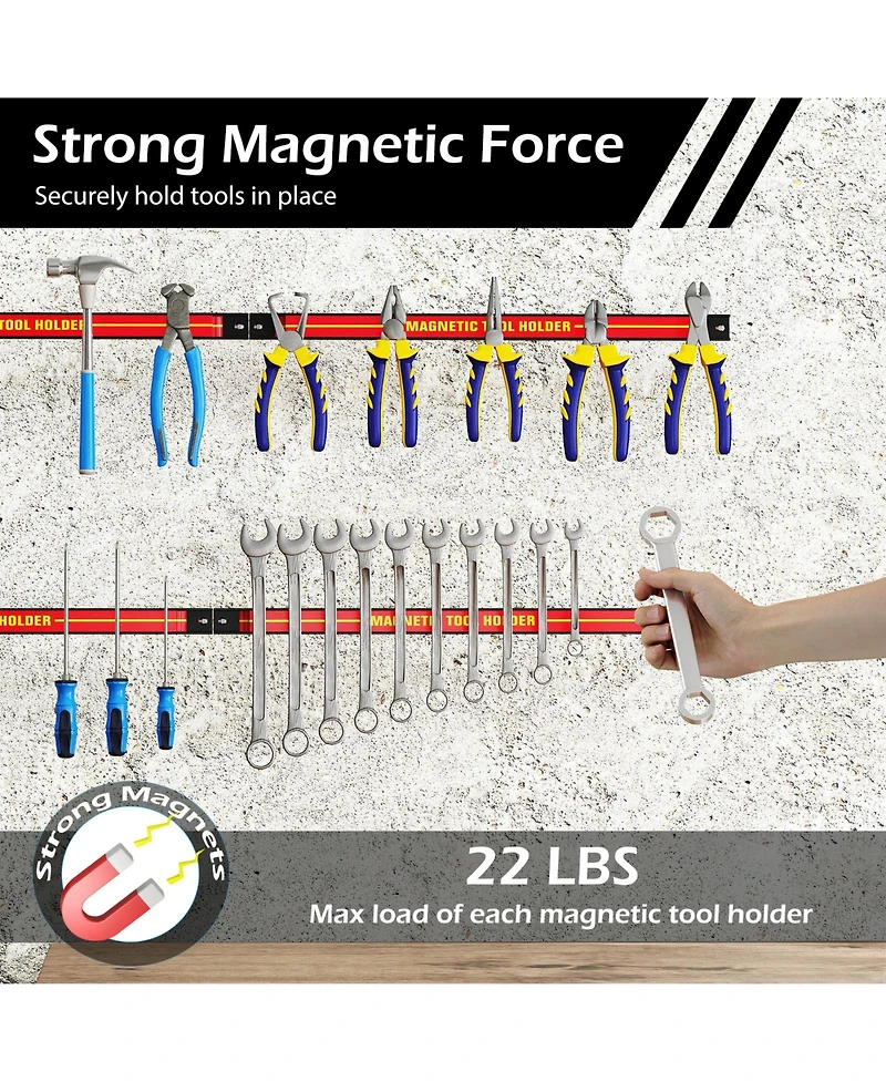 Sugift 18 Inch Magnetic Tool Holder Strip with Mounting Screws