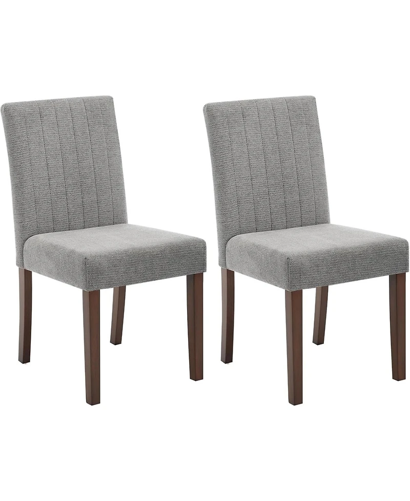 gaomon Set of 2 Modern Fabric Upholstered Dining Chairs with Sturdy Wood Legs, Rubber Frame, Vertical Stripes