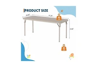 gaomon 47.24" Folding Table with Thick Pu Cushion Top, 80LBS Capacity, Space-Saving Table for Play, Study, Eating