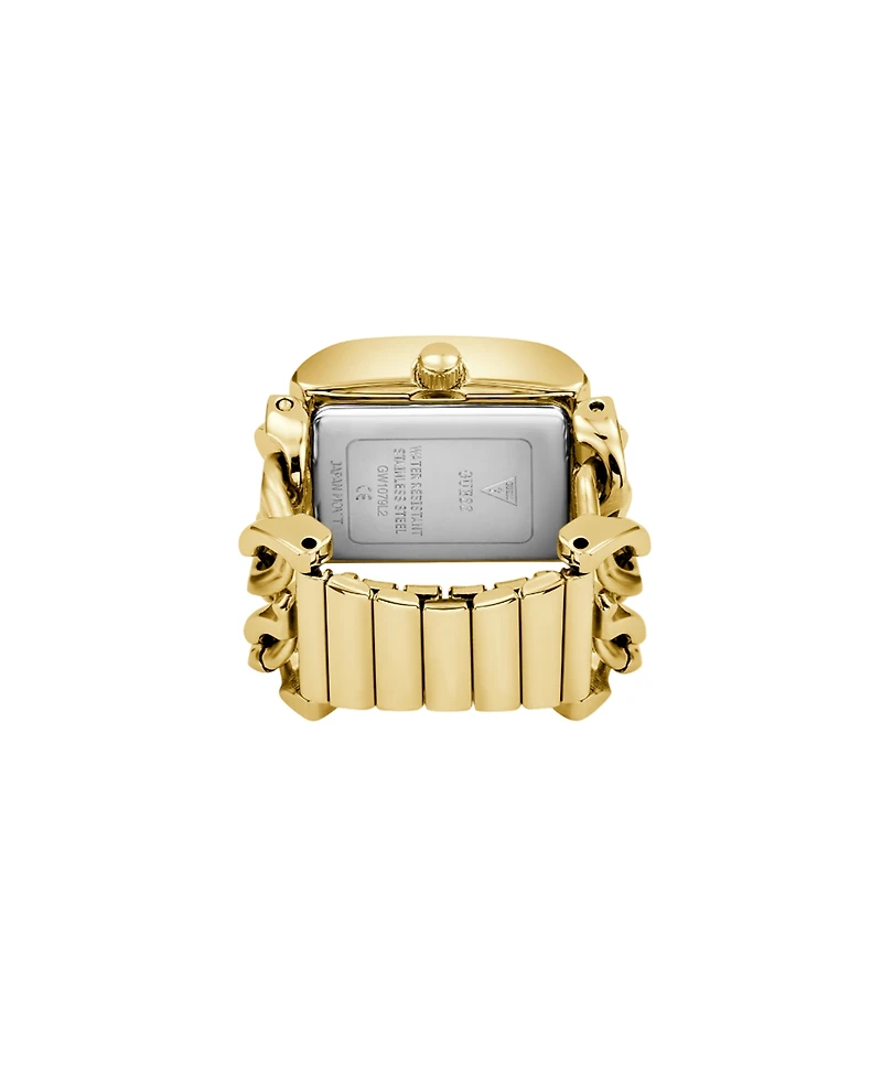 Guess Women's Gold-Tone Stainless Steel Analog Ring Watch