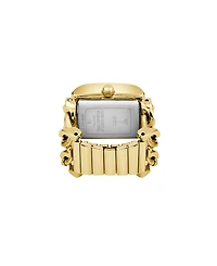 Guess Women's Gold-Tone Stainless Steel Analog Ring Watch
