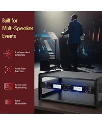 Pyle 4-Channel Wireless Microphone System with Professional Desktop Mics