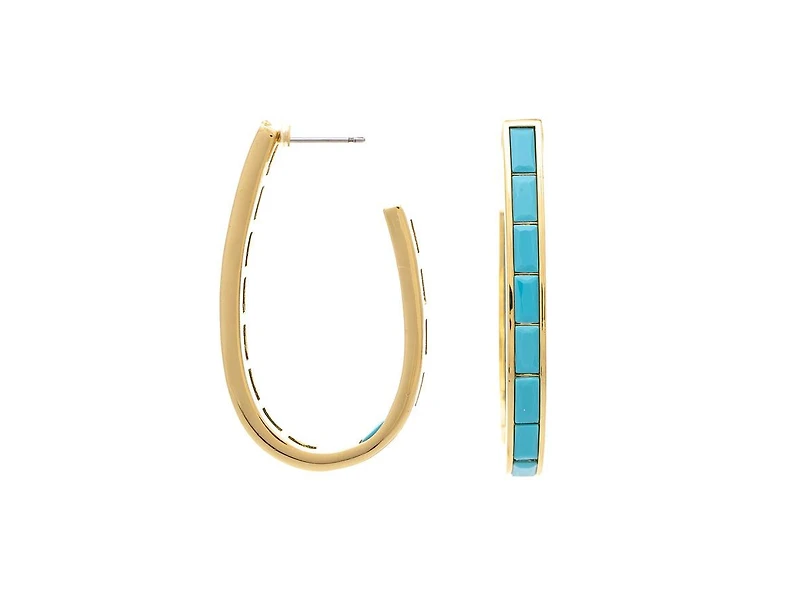 Rivka Friedman 18K Gold Plated Elongated Hoop Earrings