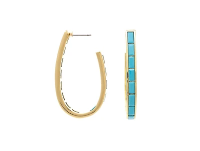 Rivka Friedman 18K Gold Plated Elongated Hoop Earrings