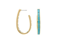 Rivka Friedman 18K Gold Plated Elongated Hoop Earrings