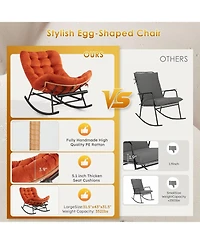 gaomon Oversized Patio Rocking Chair, 400lb Heavy Duty with Thick Cushion, Manual Recliner, Extra Wide, Outdoor/Indoor Use