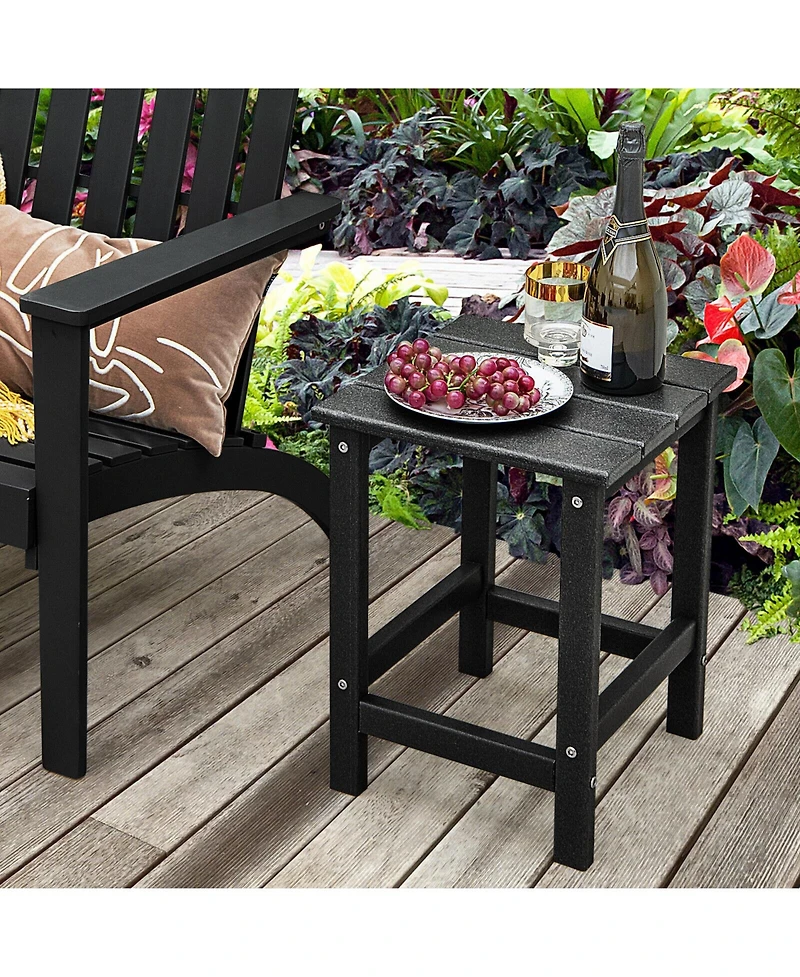 sumyeg 14 Inch Square Outdoor Adirondack Side Table Weather Resistant