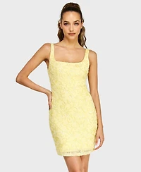 Alex & Sophia Women's Square Neck Mini Dress