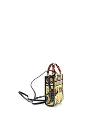 Pre-Owned Fendi Mini x Versace Fendace Convertible Sunshine Shopper Tote Printed Laminated Leather