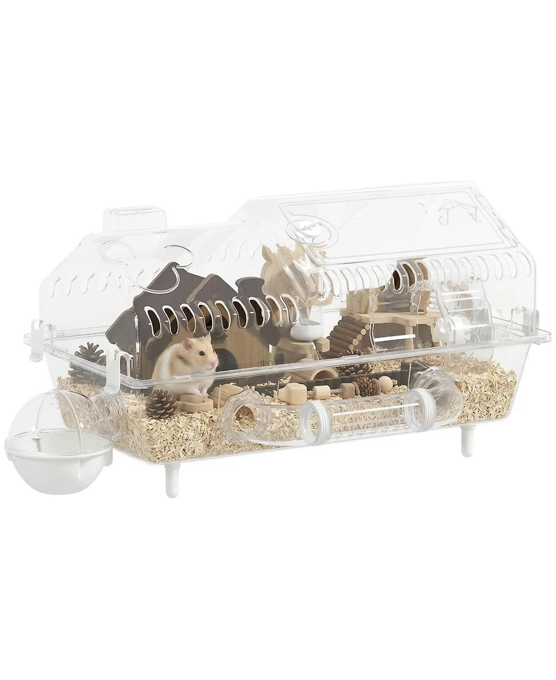 PawHut 8 in 1 Hamster Cage with Accessories, 21.5" x 11.8" x 12.6"