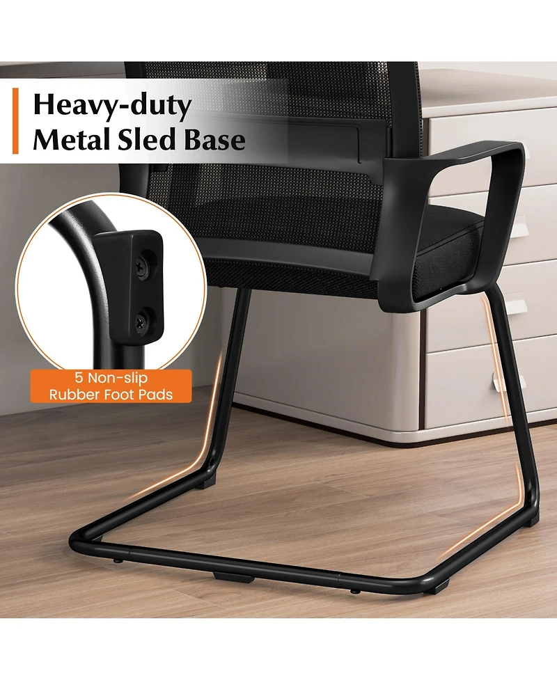 Sugift Office Guest Chair with Lumbar Support for Waiting Areas
