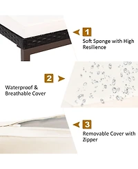 Sugift Two Piece Patio Rattan Reclining Chaise Lounge Chairs with Cushions