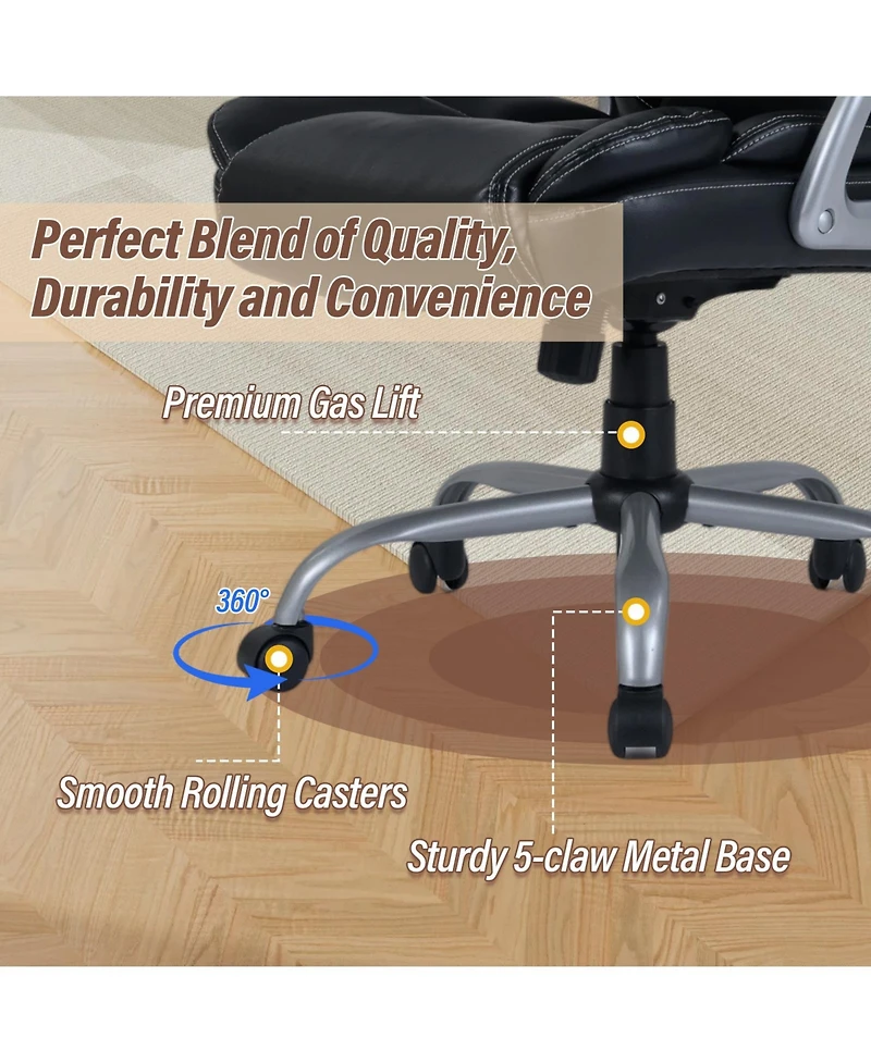 Sugift Executive Office Chair with Padded Seat and Armrests