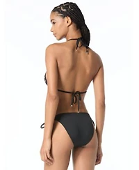 Michael Kors Womens Tie Back V Neck Bikini Top Pull On Tie Side Bikini Bottom