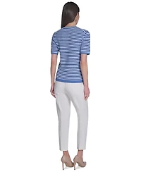 Tommy Hilfiger Women's Short-Sleeve Striped Sweater