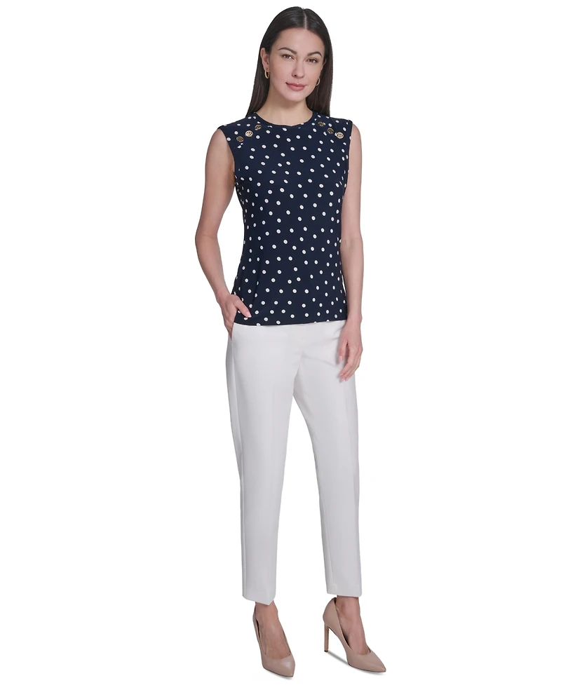 Tommy Hilfiger Women's Sleeveless Polka Dot Top