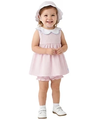 Sperry Baby Girls' Striped Dress, Bloomers and Hat, 3-Piece Set