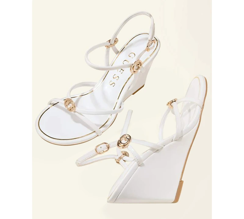 Guess Women's Devve Strappy "G" Dressy Wedge Heel Sandals