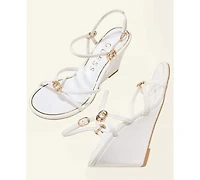 Guess Women's Devve Strappy "G" Dressy Wedge Heel Sandals