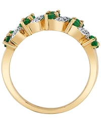 Macy's Emerald (3/4 ct. t.w.) & Diamond (1/8 ct. t.w.) Ring in 14k Yellow Gold