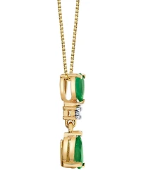 Macy's Emerald (5/8 ct. t.w.) & Diamond Accent Pendant Necklace in 10k Yellow Gold