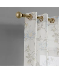 Dainty Home Jacqueline 2-Pack Linen Textured Metallic Light Filtering Grommet Curtain Panel Pair 38" x 84" - Blue and Gold Metallic