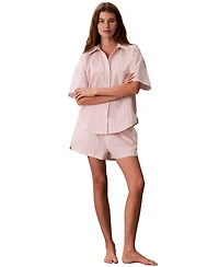 Calvin Klein Women's Striped Short-Sleeve Pajama Shirt