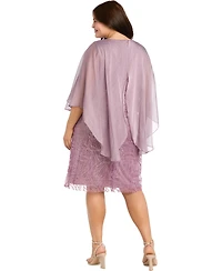 R & M Richards Plus Novelty Glitter Short Dress