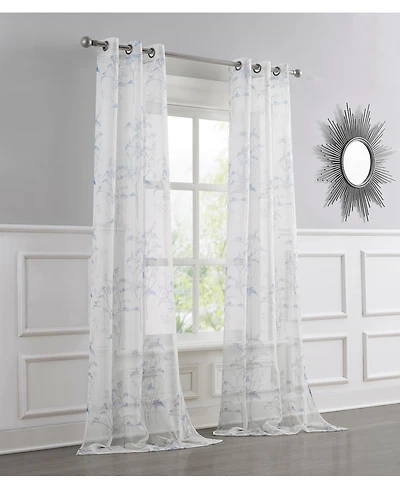 Dainty Home Jessica 2-Pack Linen Textured Metallic Light Filtering Grommet Curtain Panel Pair 38" x 84"