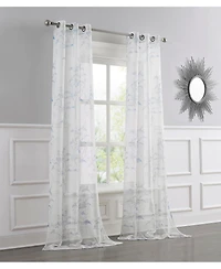 Dainty Home Jessica 2-Pack Linen Textured Metallic Light Filtering Grommet Curtain Panel Pair 38" x 84"
