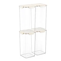 Sorbus Pack 6000ml/211.64oz Clear Stackable Airtight Food Storage Containers for Pantry, Rice, Pasta