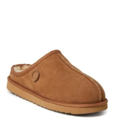 Dearfoams Mens Fireside By Grafton Genuine Shearling Clog Slipper