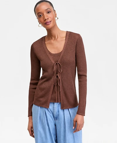 I.n.c. International Conccepts Women's Double-Tie Cardigan Sweater, Macy's Exclusive