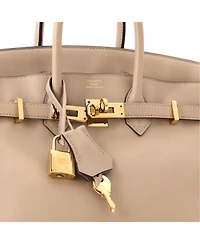 Pre-Owned HERMES Birkin 25 Handbag Light Swift with Gold Hardware