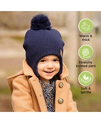KeaBabies Muff Baby Beanie, Hat for Boys, Girls, Winter Hats Kids, Newborn, Infant, Toddler 0-36 months