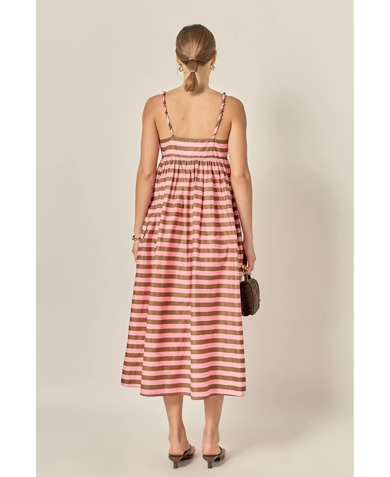 English Factory Women's Striped Midi Dress