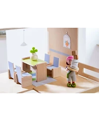 Haba Little Friends Dining Room - Wooden Dollhouse Furniture for 4" Bendy Dolls