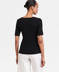 I.n.c. International Concepts Women's Short Sleeve V-Neck Cardigan