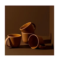 Gharyan Stoneware, Stoneware Coffee Mug Osun 6.7 oz - Set of 4