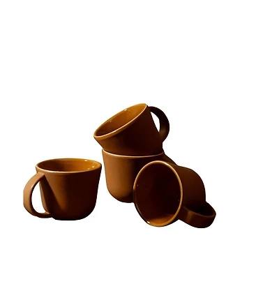 Gharyan Stoneware, Stoneware Coffee Mug Osun 6.7 oz - Set of 4