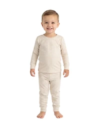 Motette Baby Boys Sandstone Gingham Pajama Set