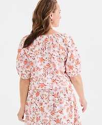 Style & Co Women's Printed Gauze Bubble Top, Macy's Exclusive